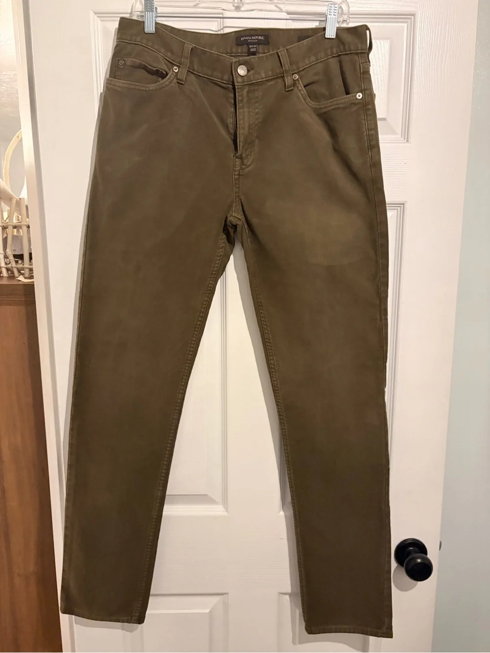 Banana Republic Men's Olive Slim Straight Jeans
